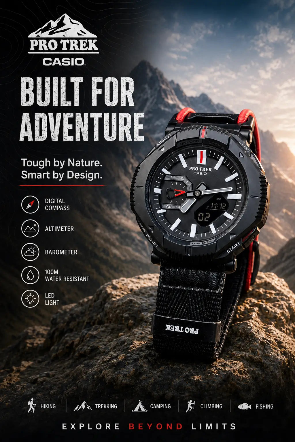 casio G shock Pro trek world time 
