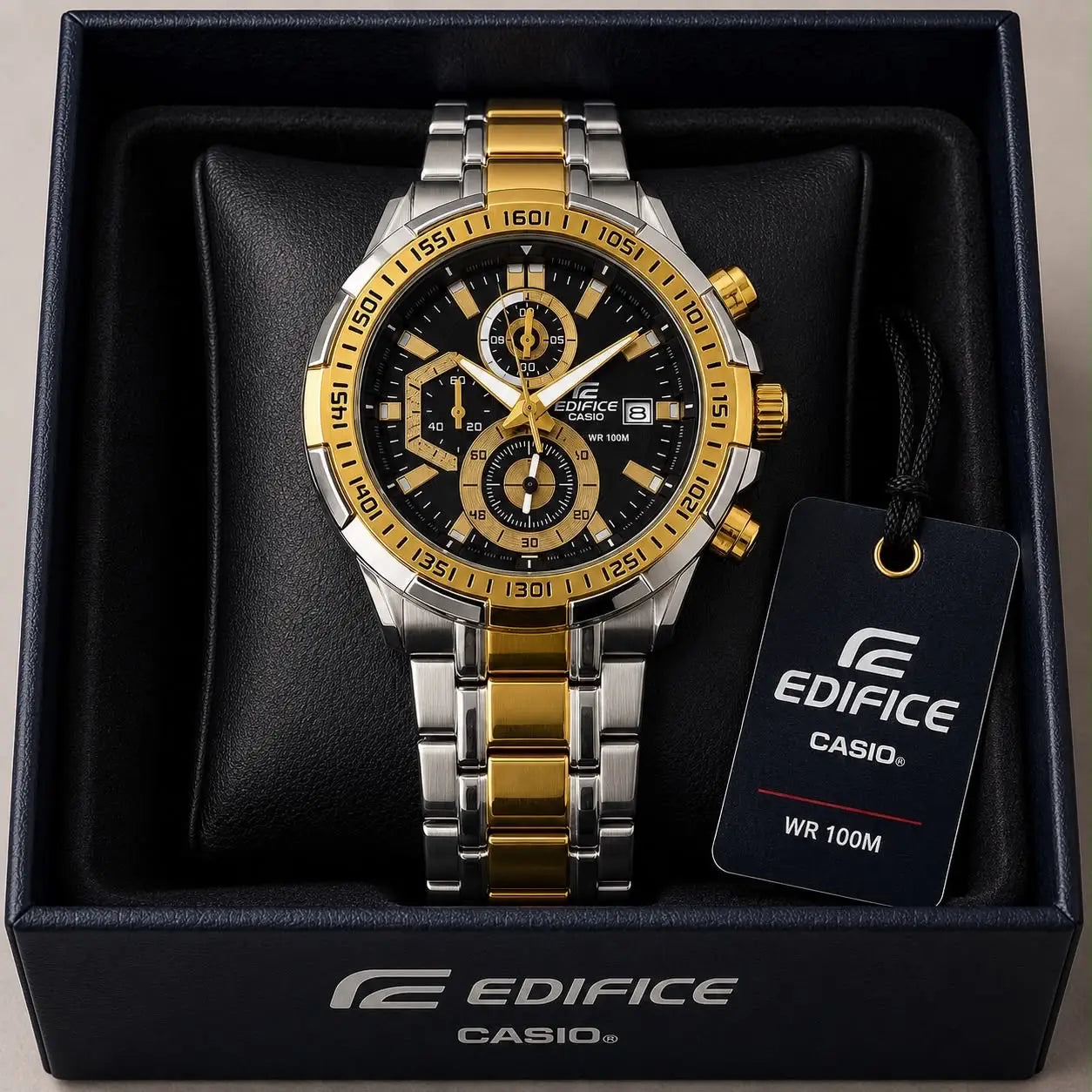Edifice Casio Two Tone Black