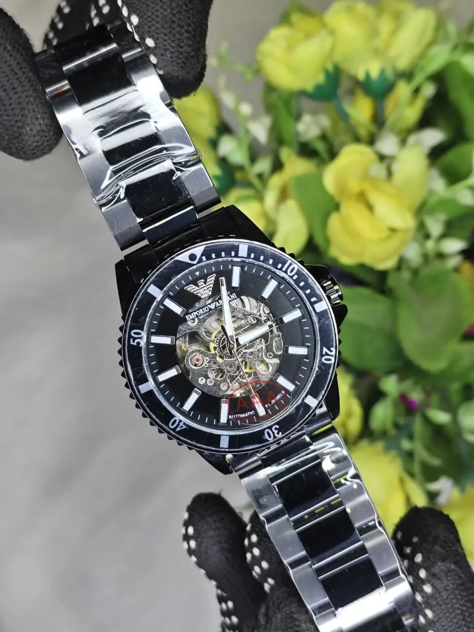armani full black auto