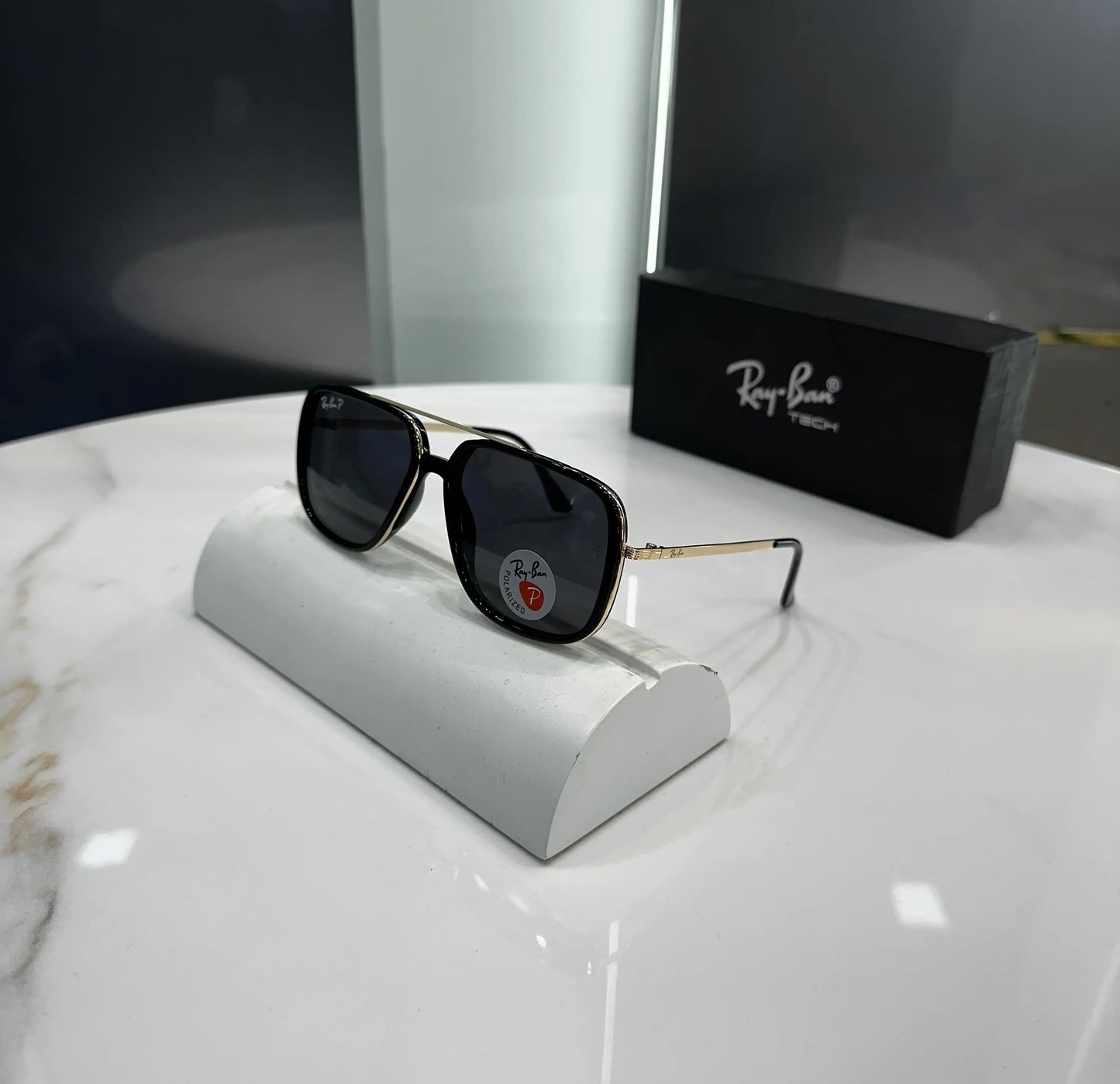 RayBan Gold Black Metal Premium Shades 6523