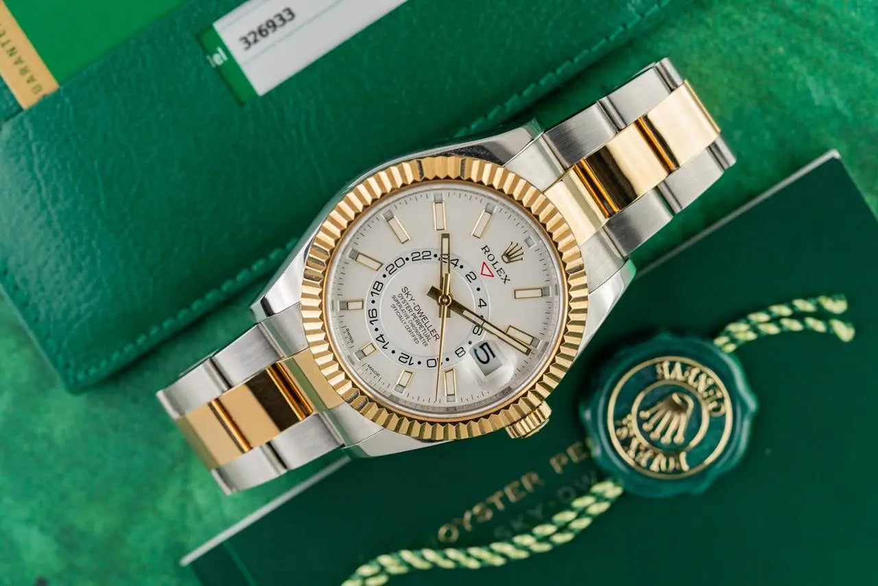 Rolex sky dweller quartz to tone gold silver