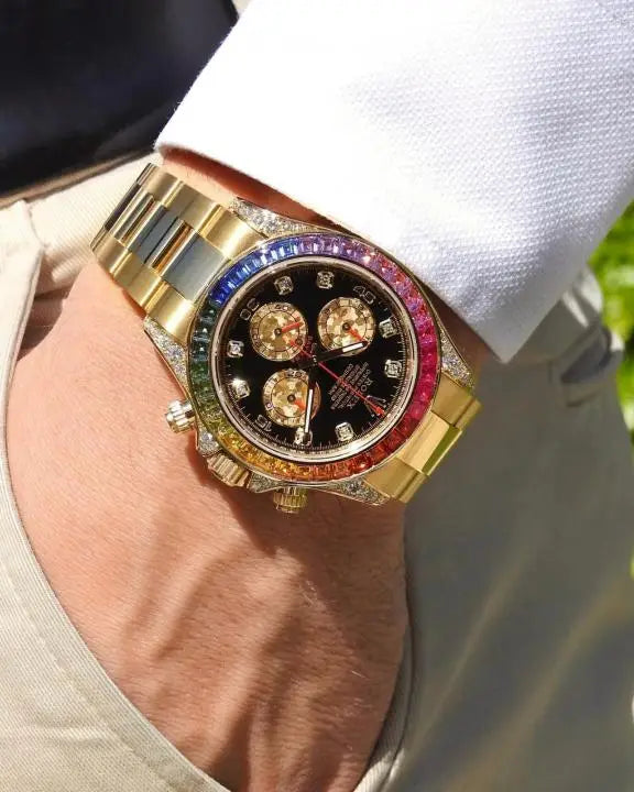 Rolex Oyster Perpetual Rainbow Gold