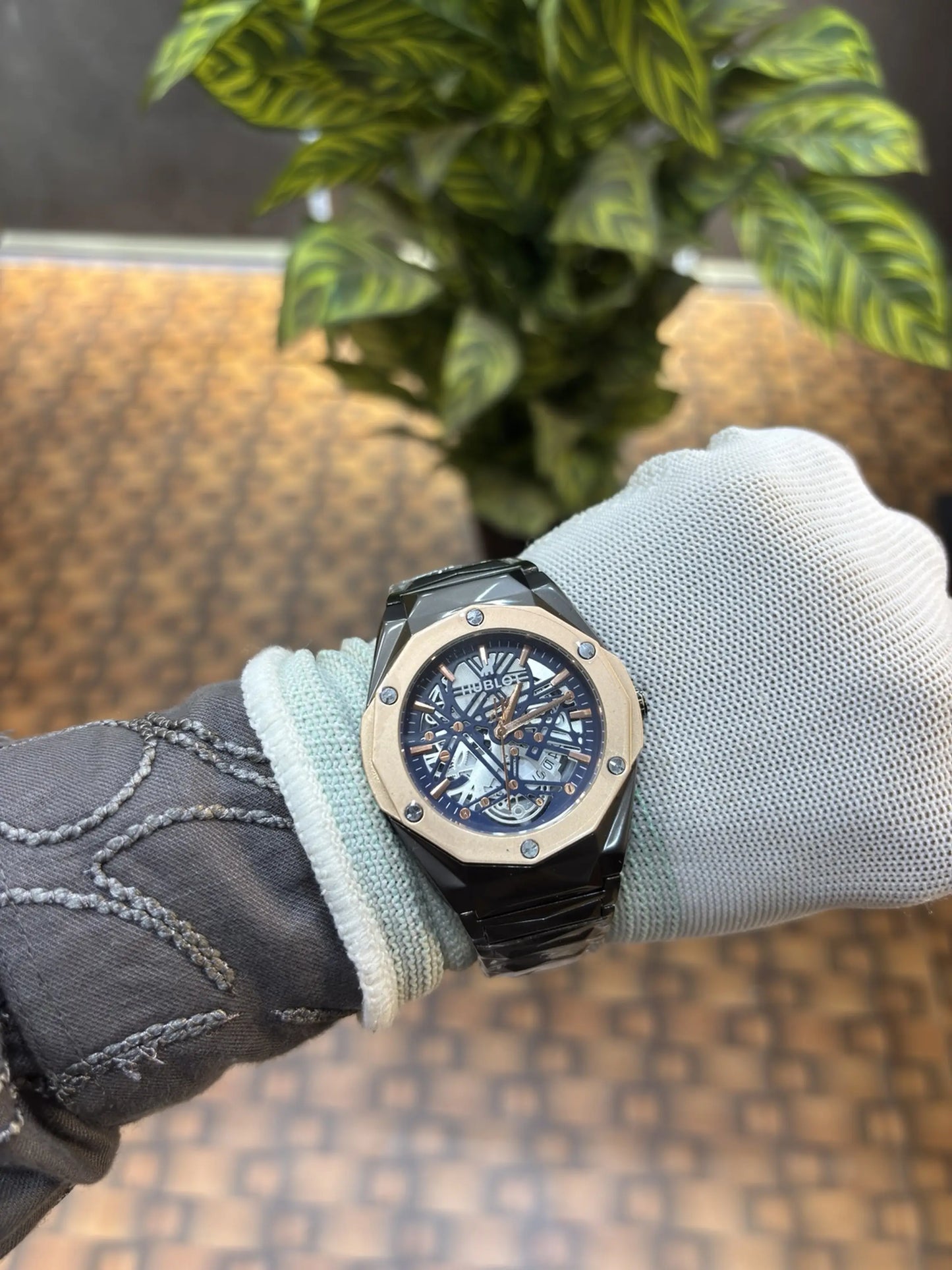 Hublot Big Bang Aero Bang full black Skeleton Dial Watch Quartz