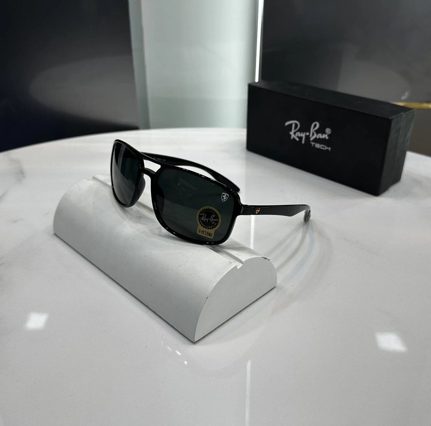 RayBan All Black Glossy Premium Shades 4375