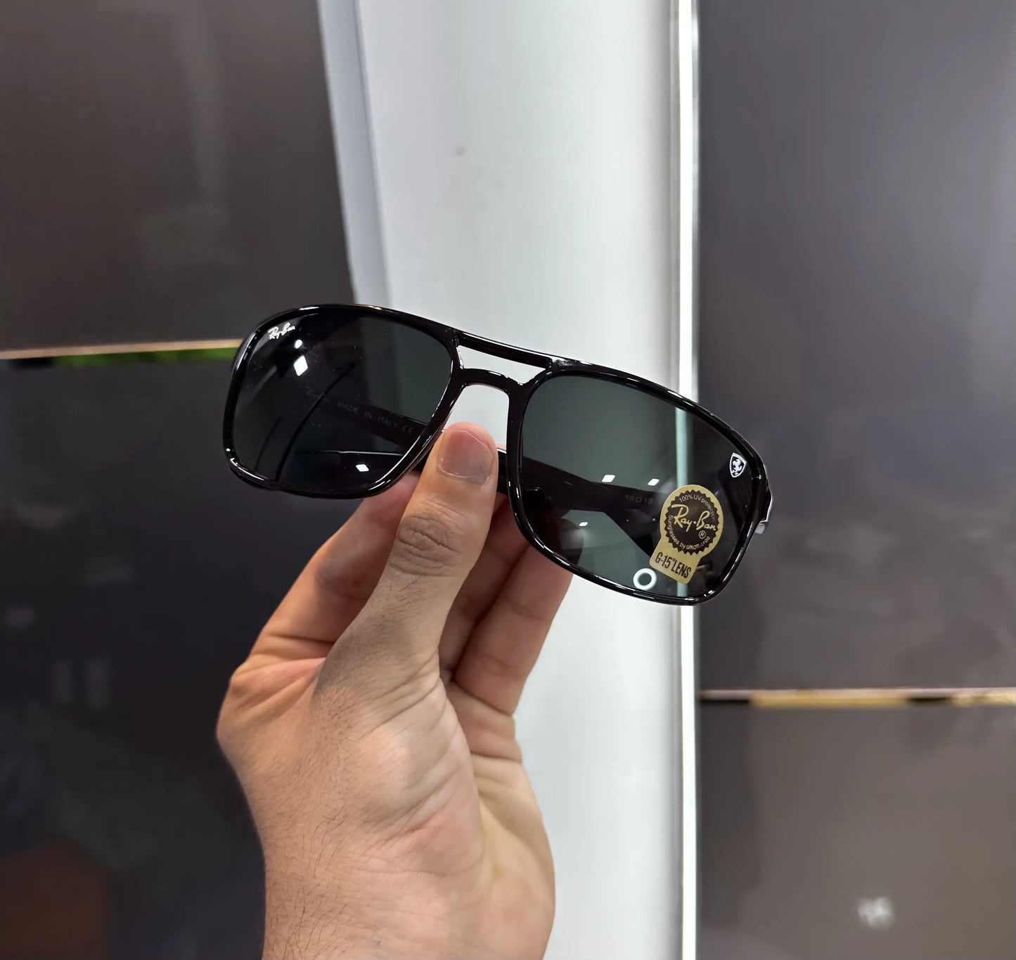 RayBan All Black Glossy Premium Shades 4375